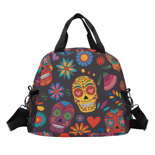 Floral skulls candy All Over Printing Lunch Bag
