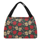 Floral sugar skull pattern Portable Tote Lunch Bag