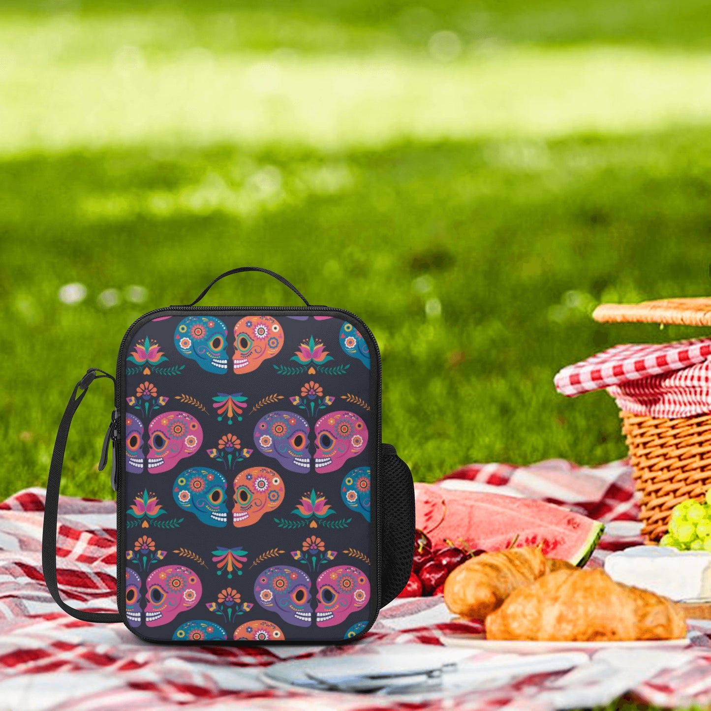 Mexican skull calaveras Lunch Box Bags
