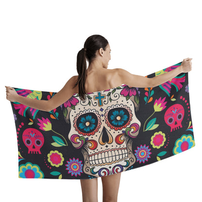 Calaveras Mexican skull Bath Towel