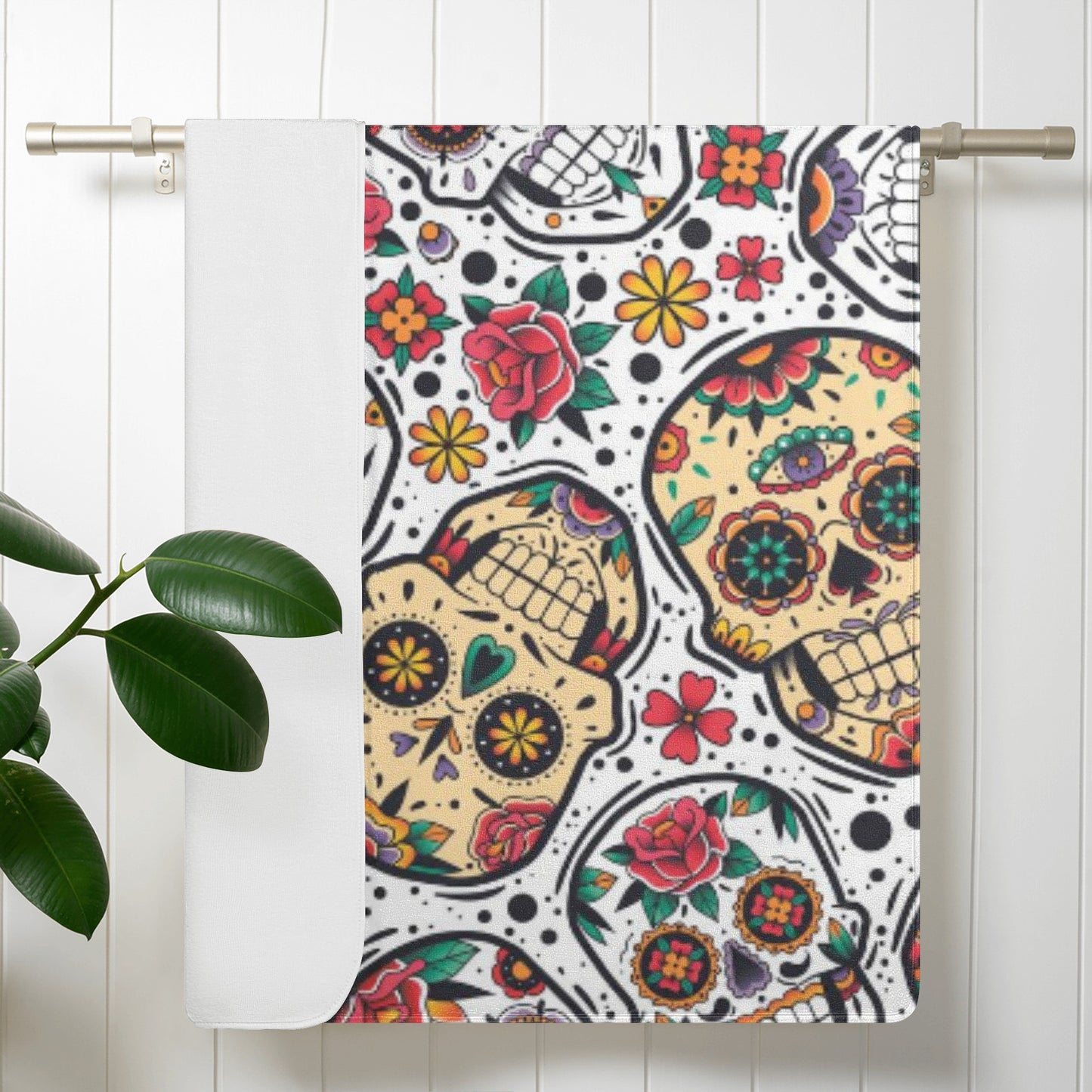Sugar skull pattern Mexican skull Bath Towel