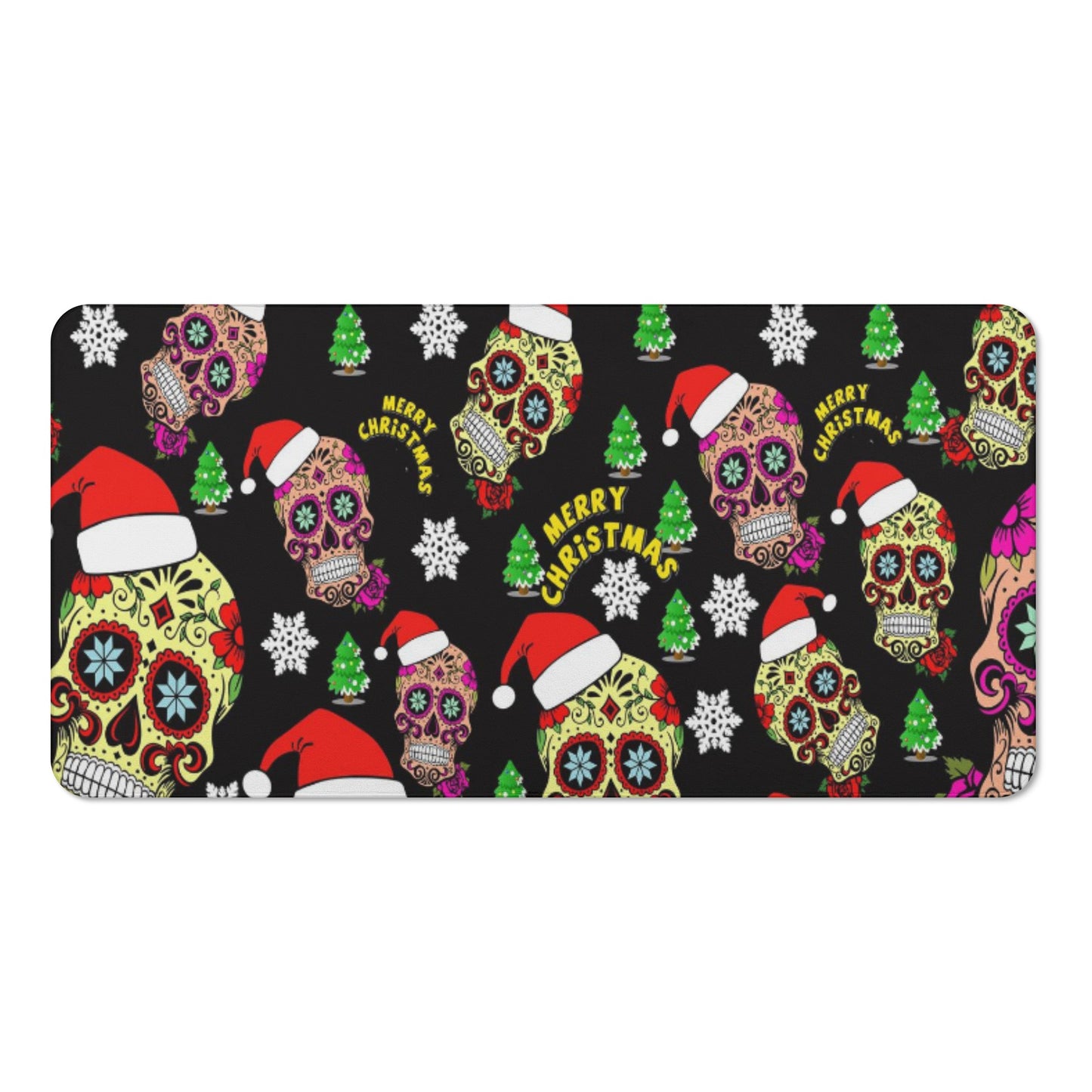 Merry Christmas sugar skull Bath Towel