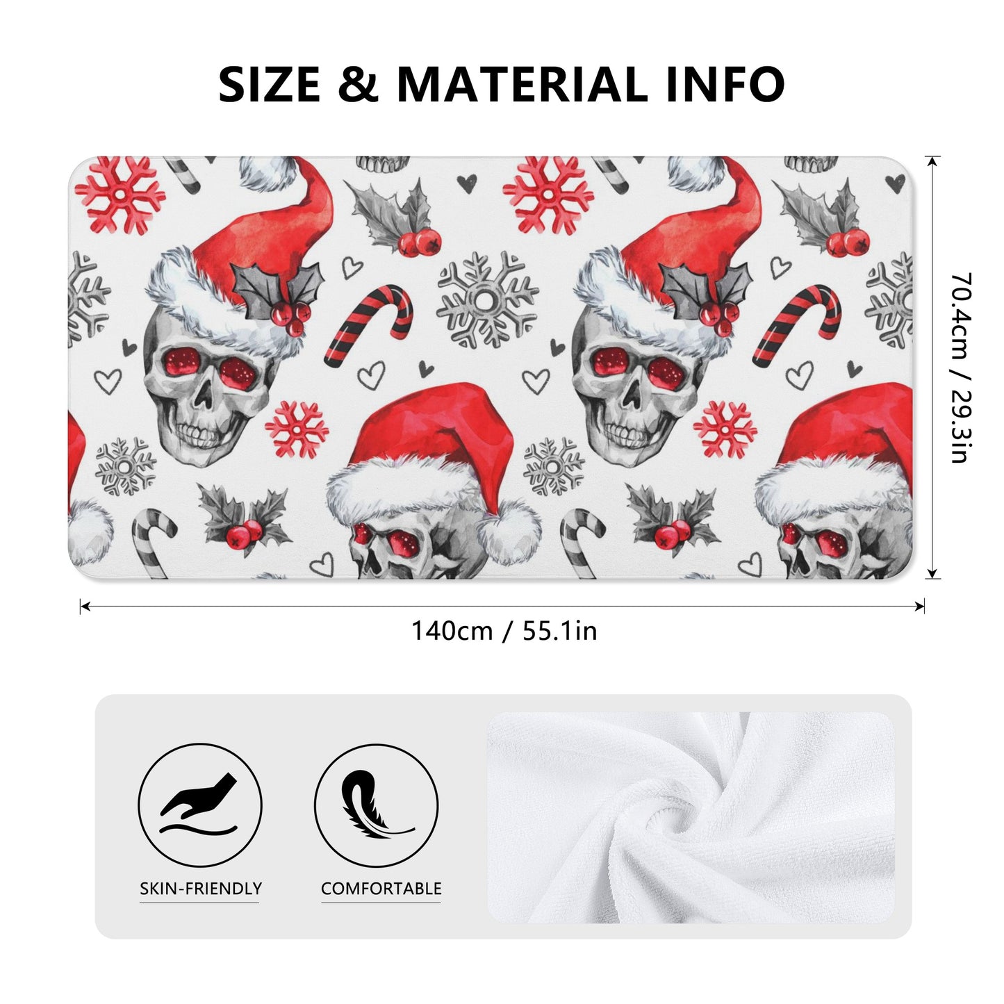 Santa claus skull Bath Towel