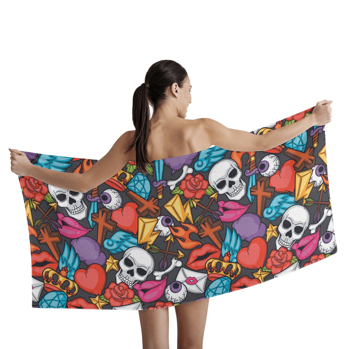 Dia de los muertos skull Bath Towel