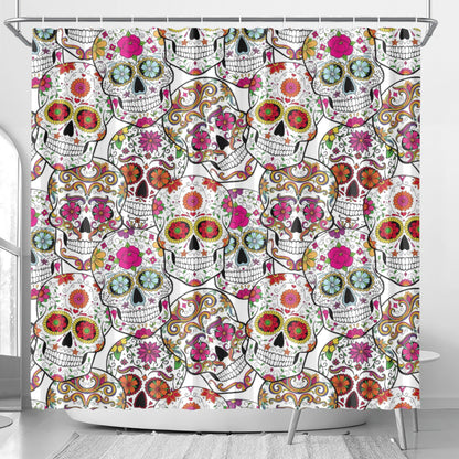 Day of the dead gothic skull Shower Curtain