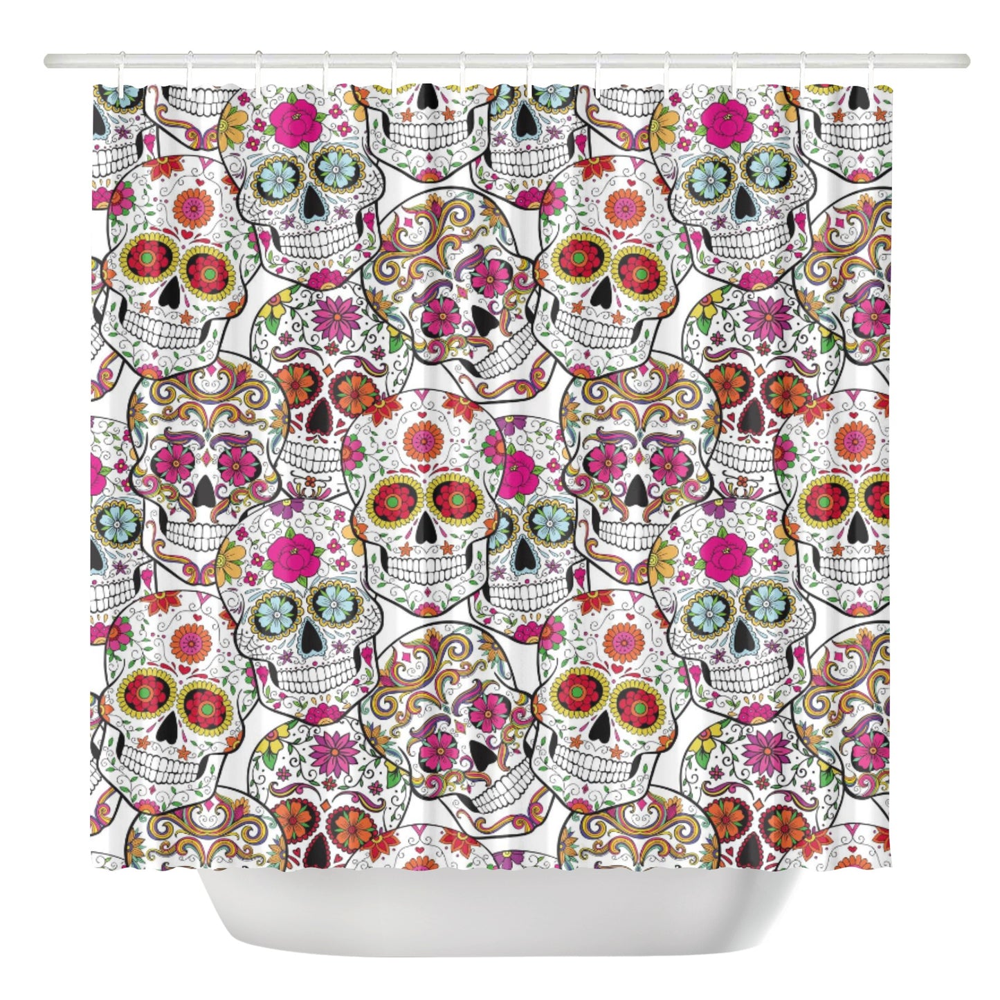 Day of the dead gothic skull Shower Curtain
