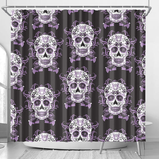 Dia de los muertos sugar skull Shower Curtain