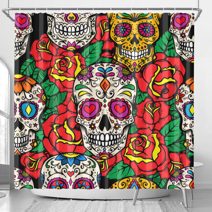 Sugar skull halloween Shower Curtain