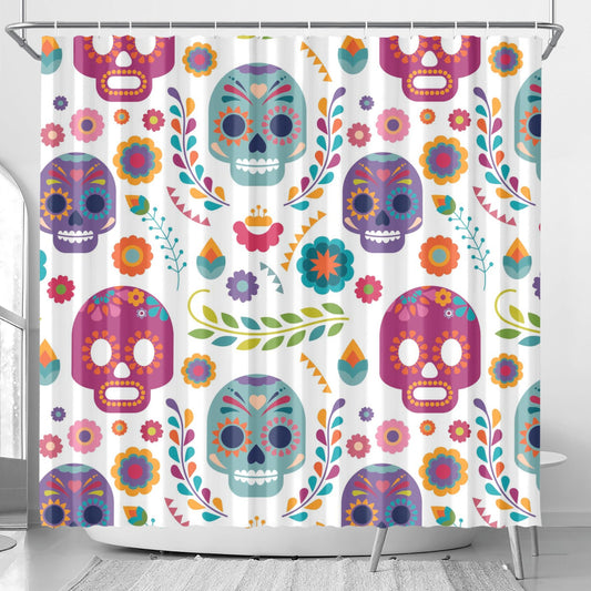 Sugar skull Mexican skull Shower Curtain