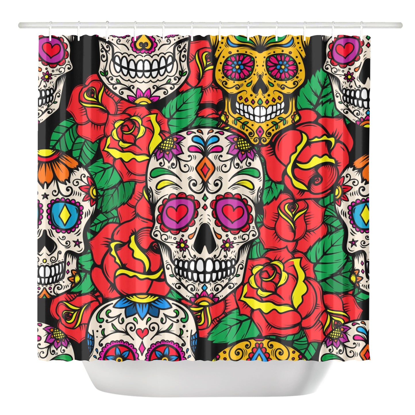 Sugar skull halloween Shower Curtain