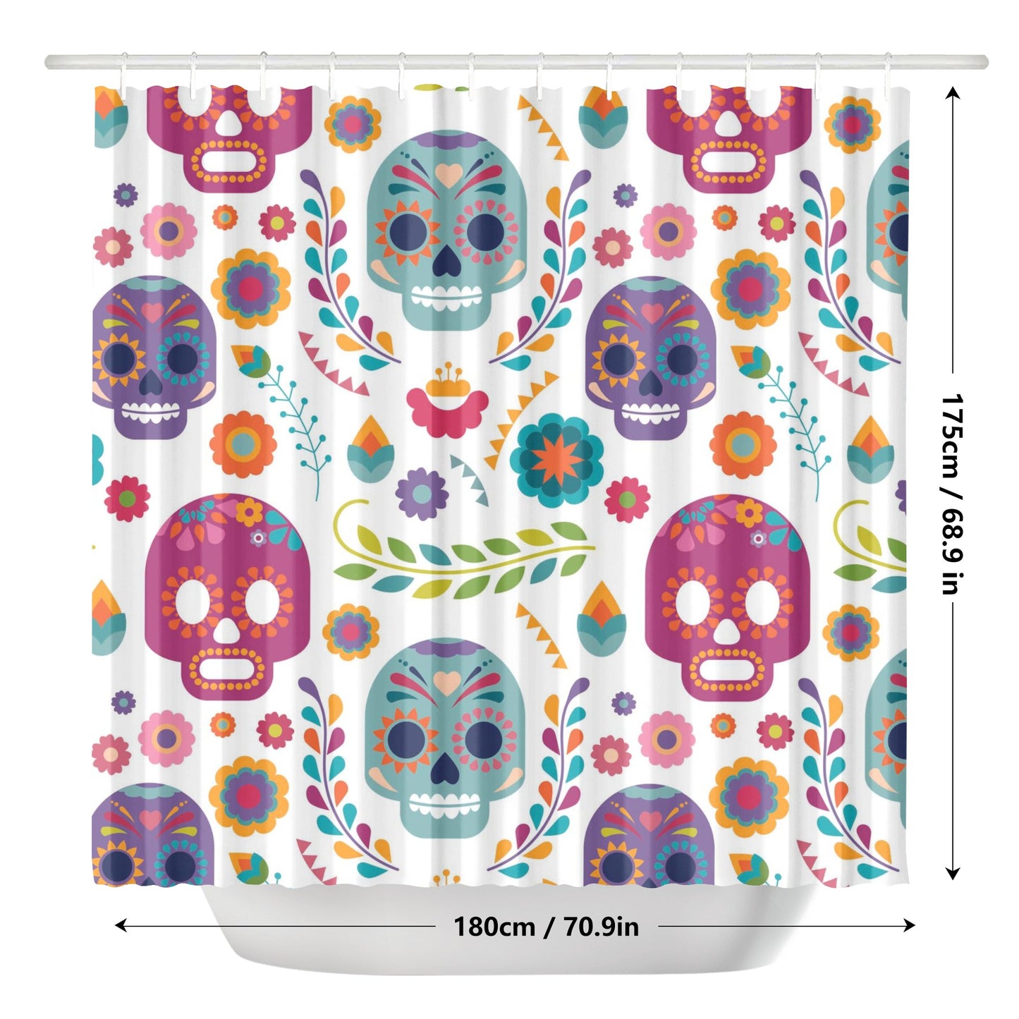 Sugar skull Mexican skull Shower Curtain