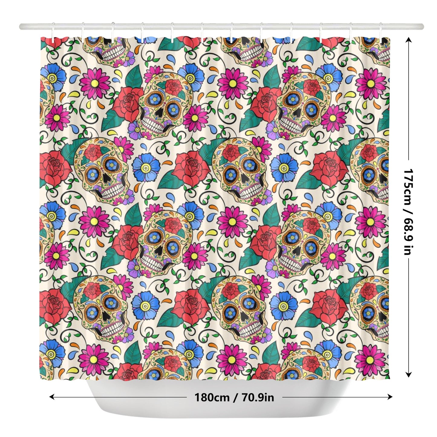 Candy sugar skull Shower Curtain