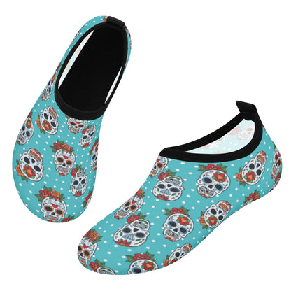 Floral sugar skull Day of the dead Women's Water Sports Skin Shoes