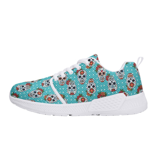 Floral sugar skull Day of the dead New Women's Athletic Running Shoes