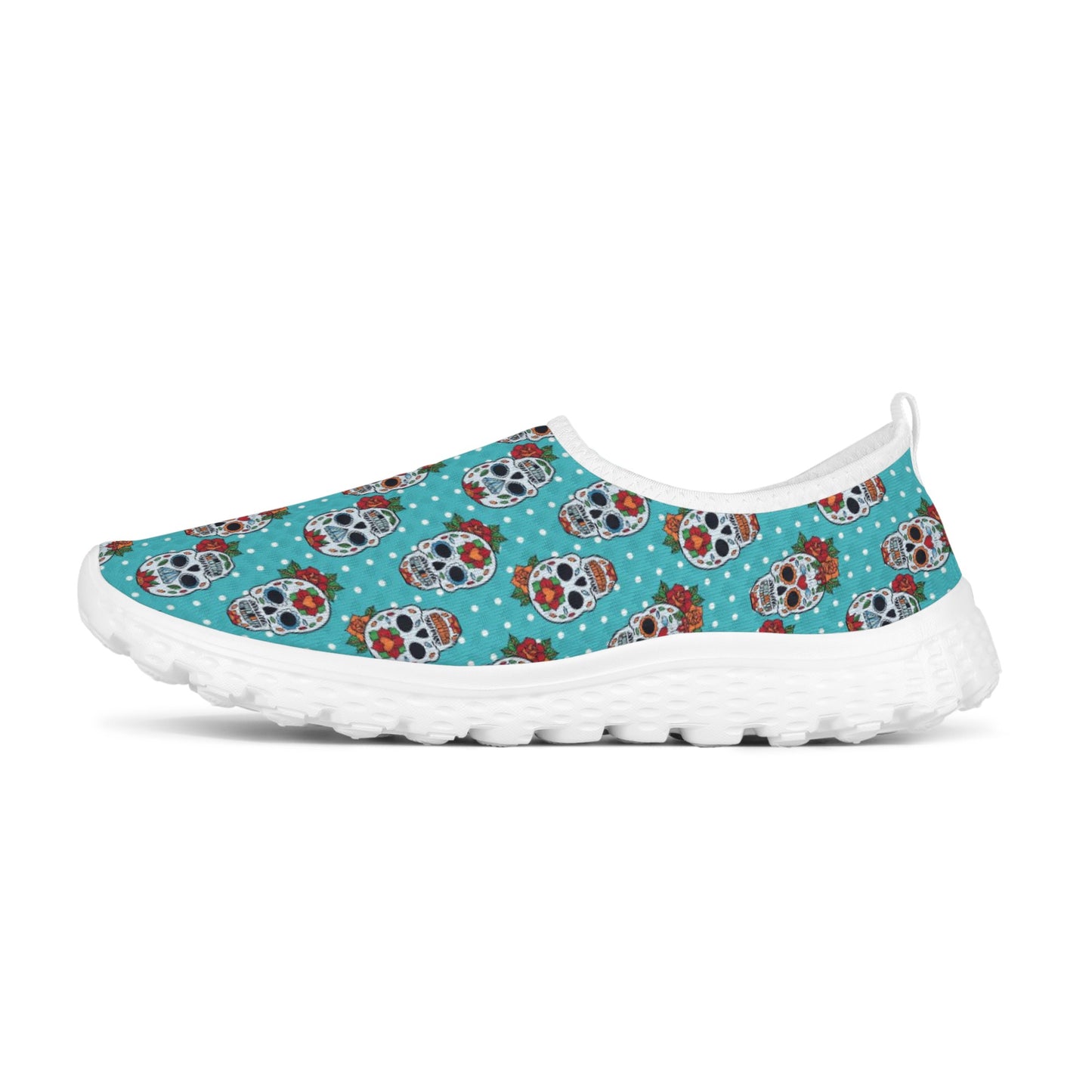 Floral sugar skull Day of the dead Women's Mesh Running Shoes