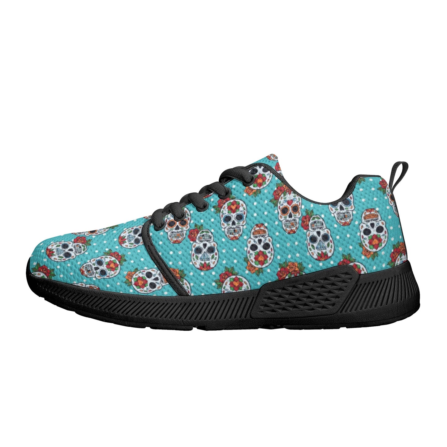 Floral sugar skull Day of the dead New Women's Athletic Running Shoes