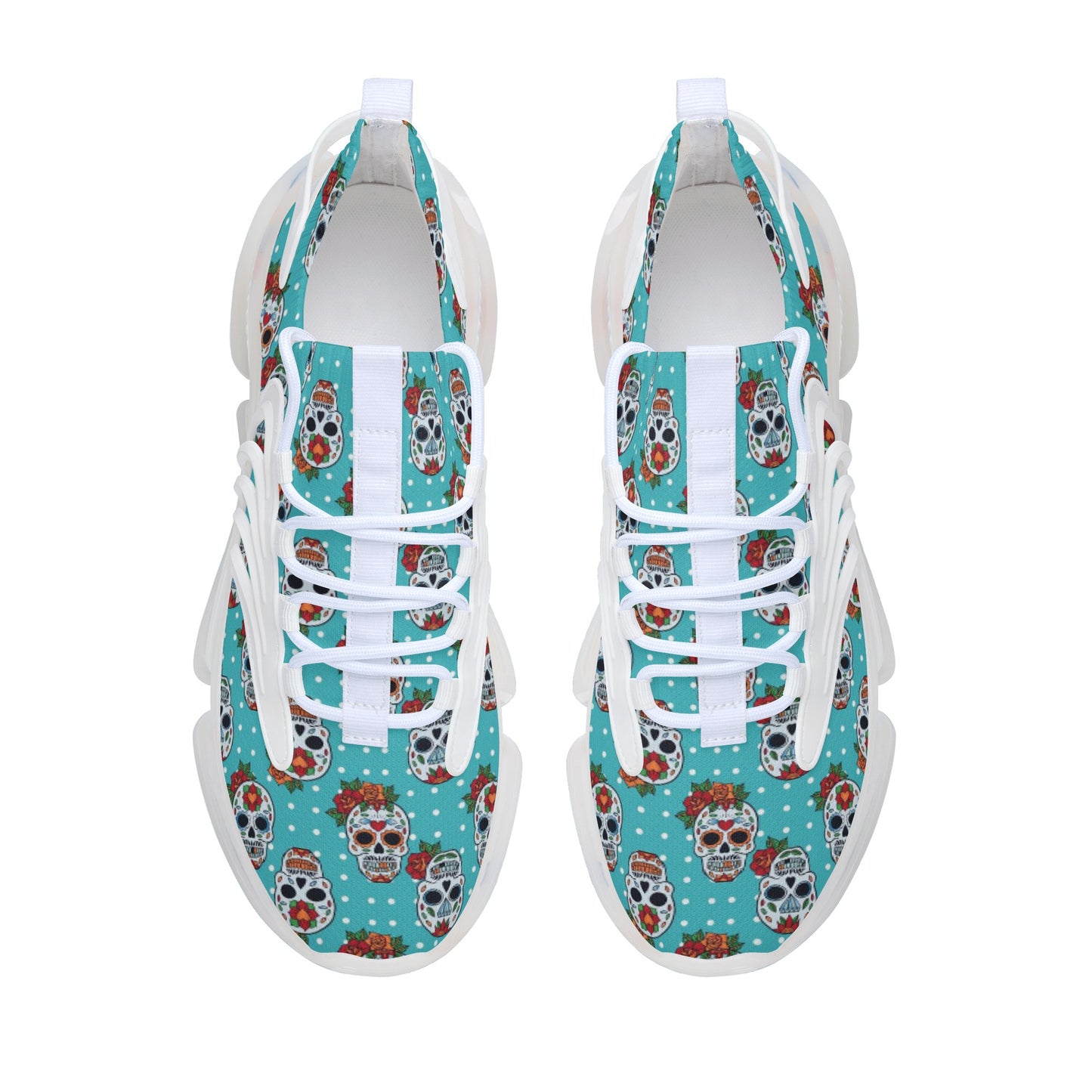 Floral sugar skull Day of the dead Women's Air Heel React Running Shoes