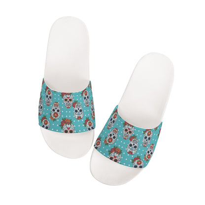 Floral sugar skull Day of the dead Women's Slide Sandals Shoes