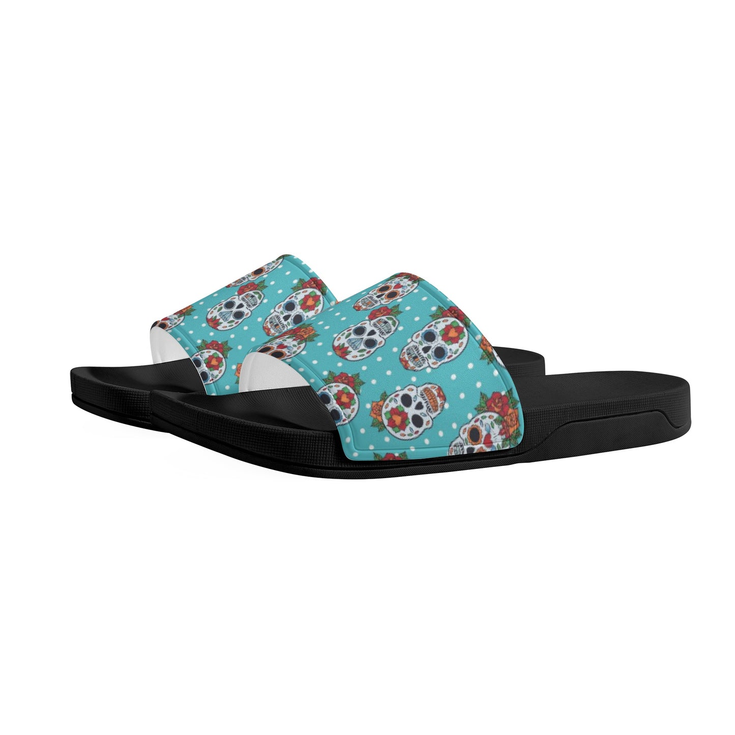 Floral sugar skull Day of the dead Women's Slide Sandals Shoes