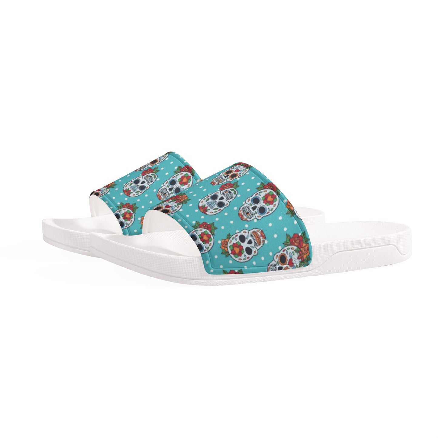 Floral sugar skull Day of the dead Women's Slide Sandals Shoes