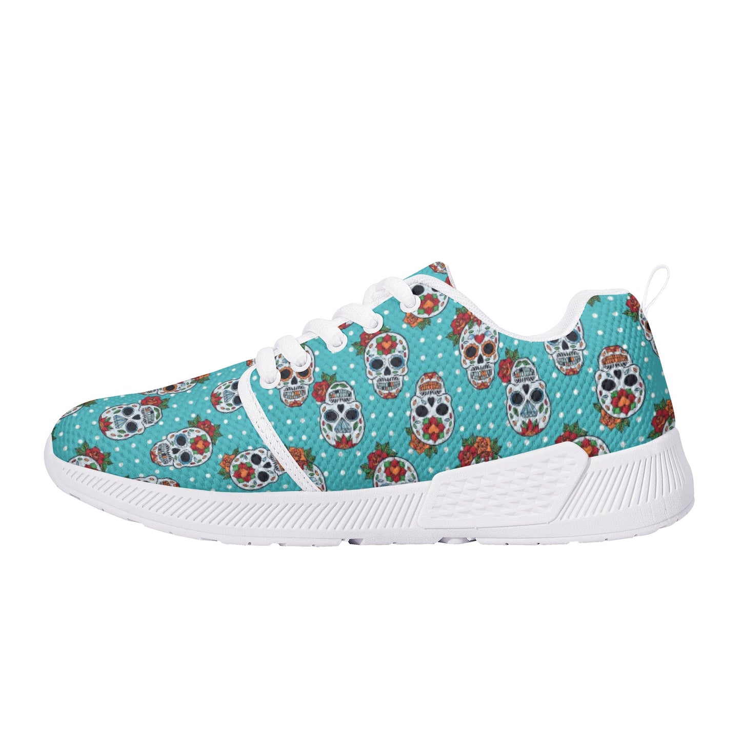 Floral sugar skull Day of the dead New Women's Athletic Running Shoes