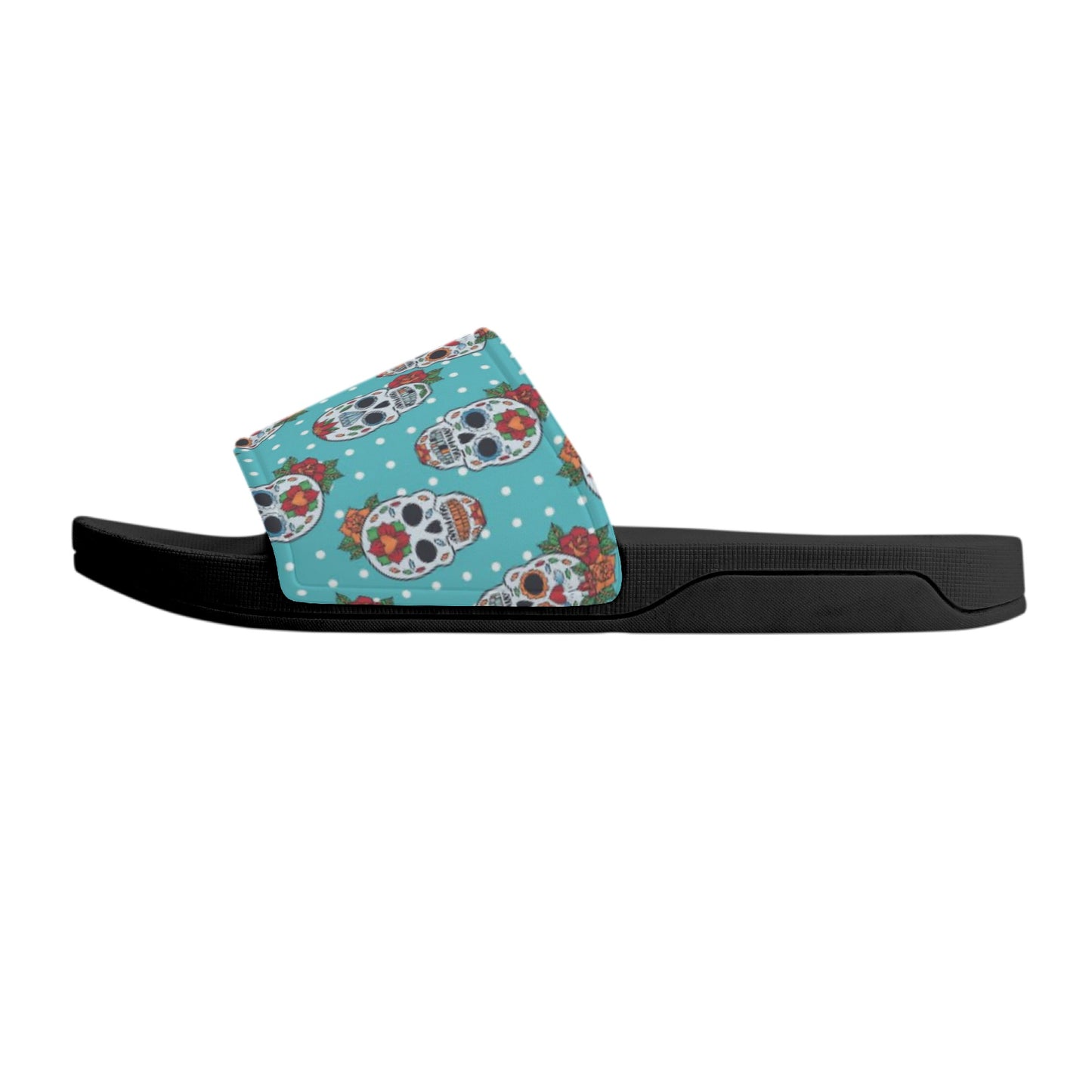 Floral sugar skull Day of the dead Women's Slide Sandals Shoes