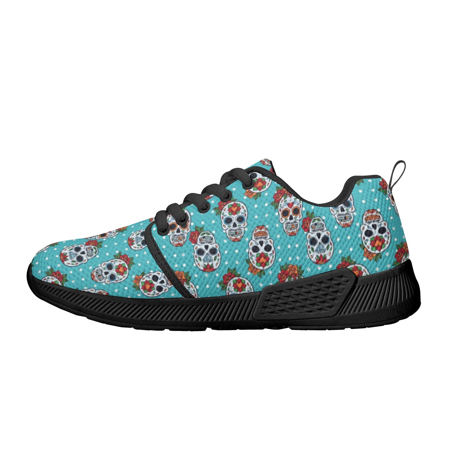 Floral sugar skull Day of the dead New Women's Athletic Running Shoes