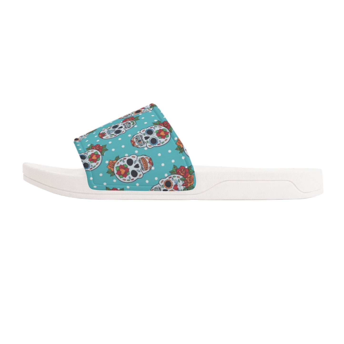 Floral sugar skull Day of the dead Women's Slide Sandals Shoes