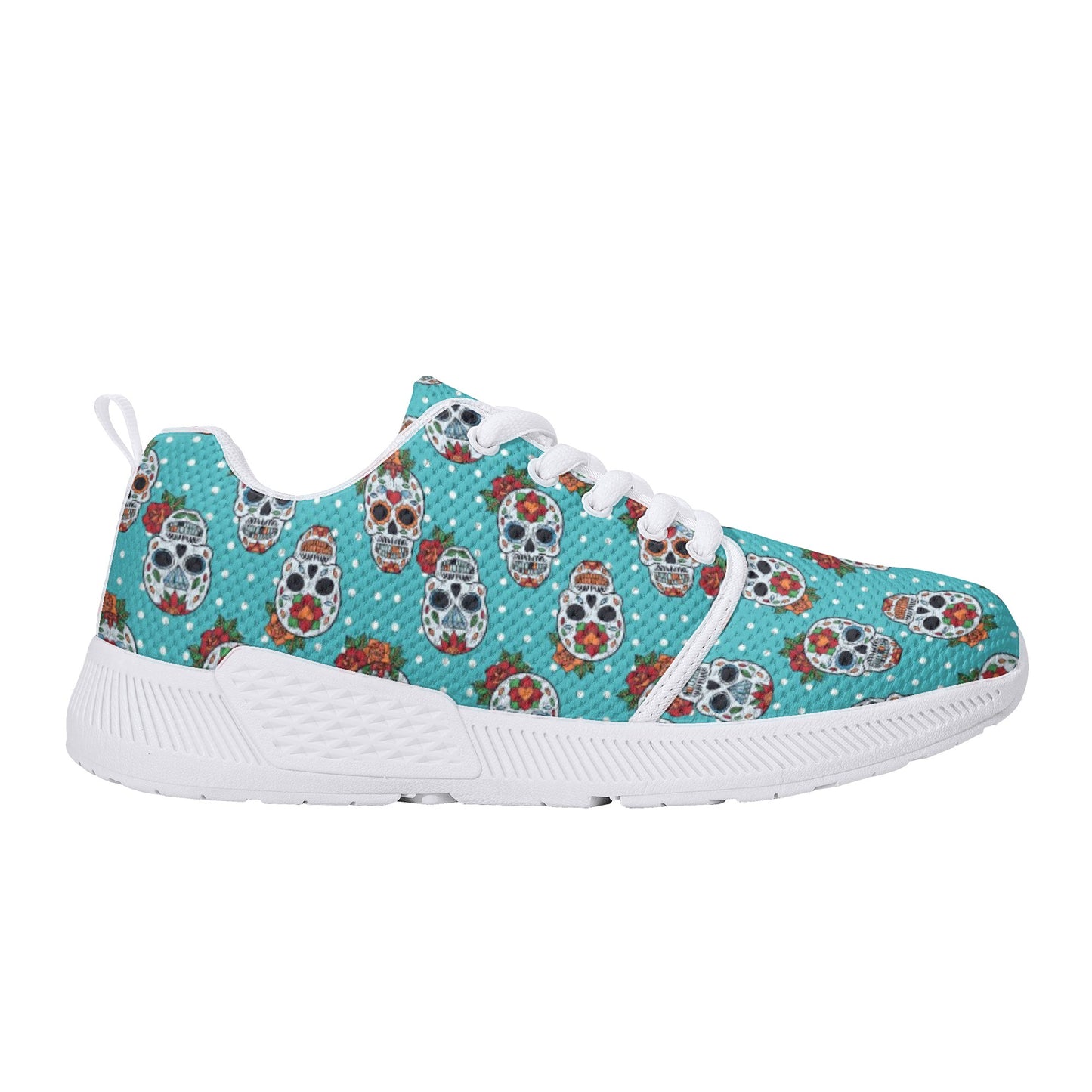 Floral sugar skull Day of the dead New Women's Athletic Running Shoes