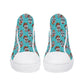 Floral sugar skull Day of the dead Women's High Top Canvas Shoes With Customized Tongue