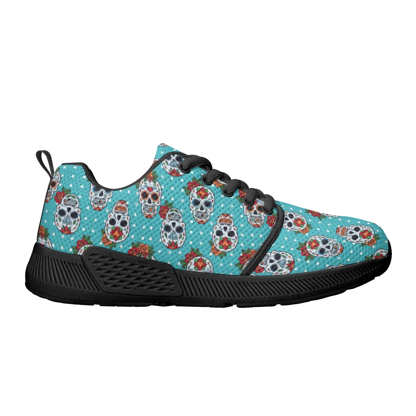 Floral sugar skull Day of the dead New Women's Athletic Running Shoes