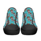 Floral sugar skull Day of the dead Women's Low Top Canvas Shoes With Customized Tongue