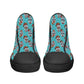 Floral sugar skull Day of the dead Women's High Top Canvas Shoes With Customized Tongue