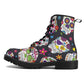 Dia de los muertos sugar skull pattern Men's Leather Boots