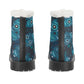 Rose skull floral sugar skull Men's Faux Fur Leather Boots