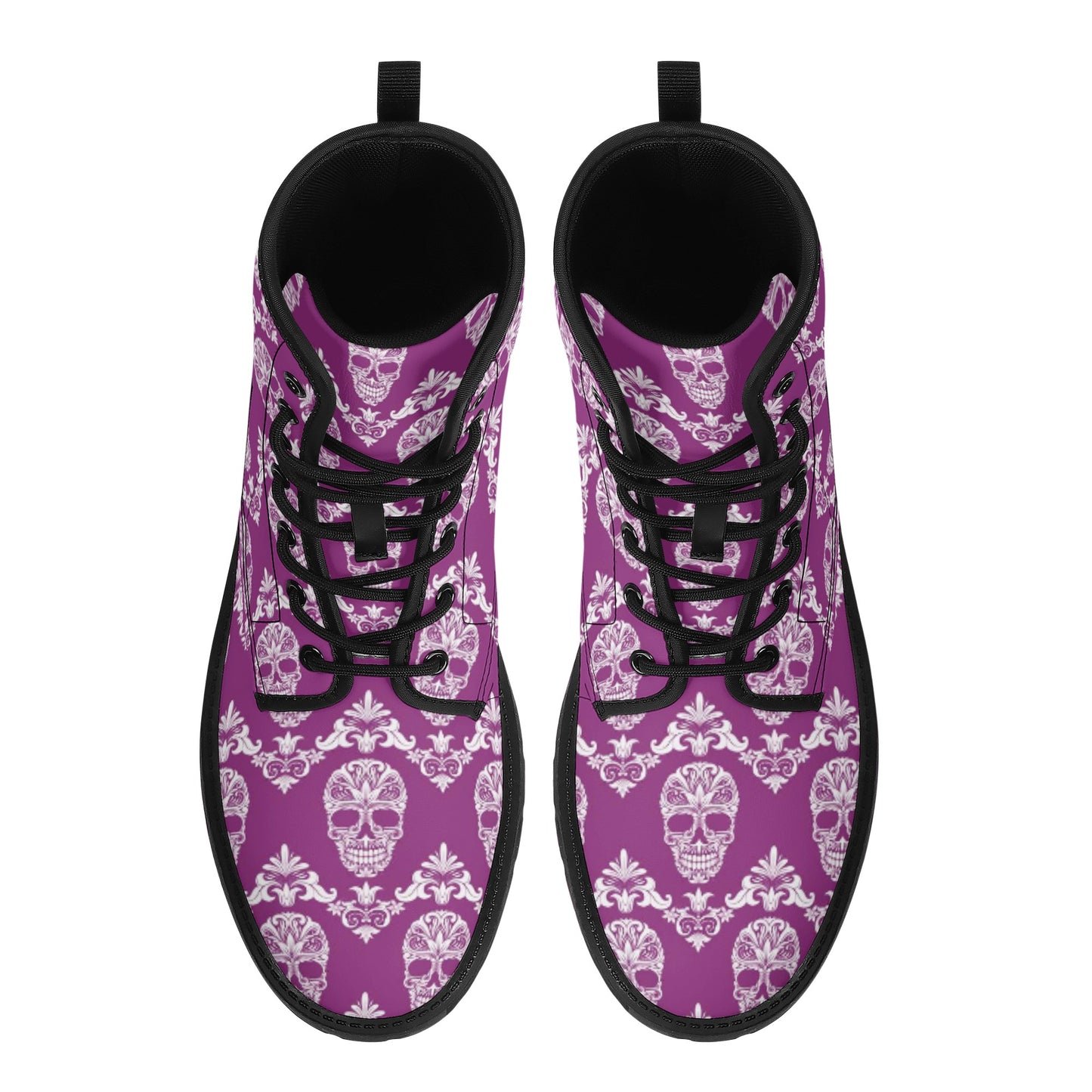 Day of the dead candy skull calaveras Men's Leather Boots
