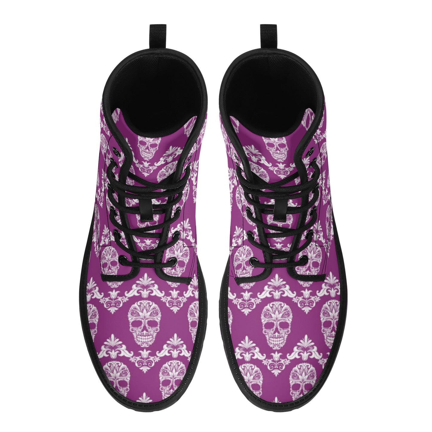 Day of the dead candy skull calaveras Women's Leather Boots