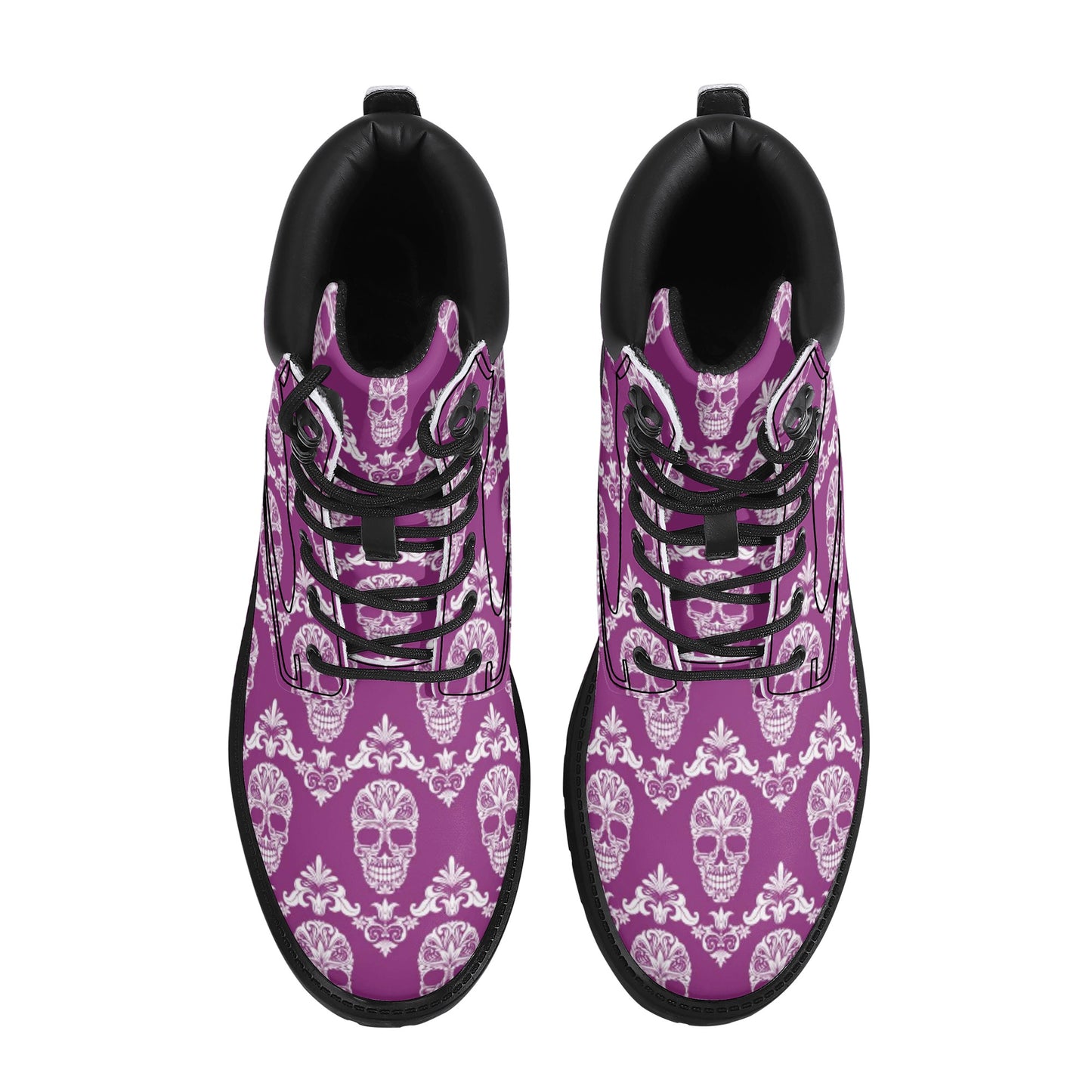 Day of the dead candy skull calaveras Women's All Season Leather Boots