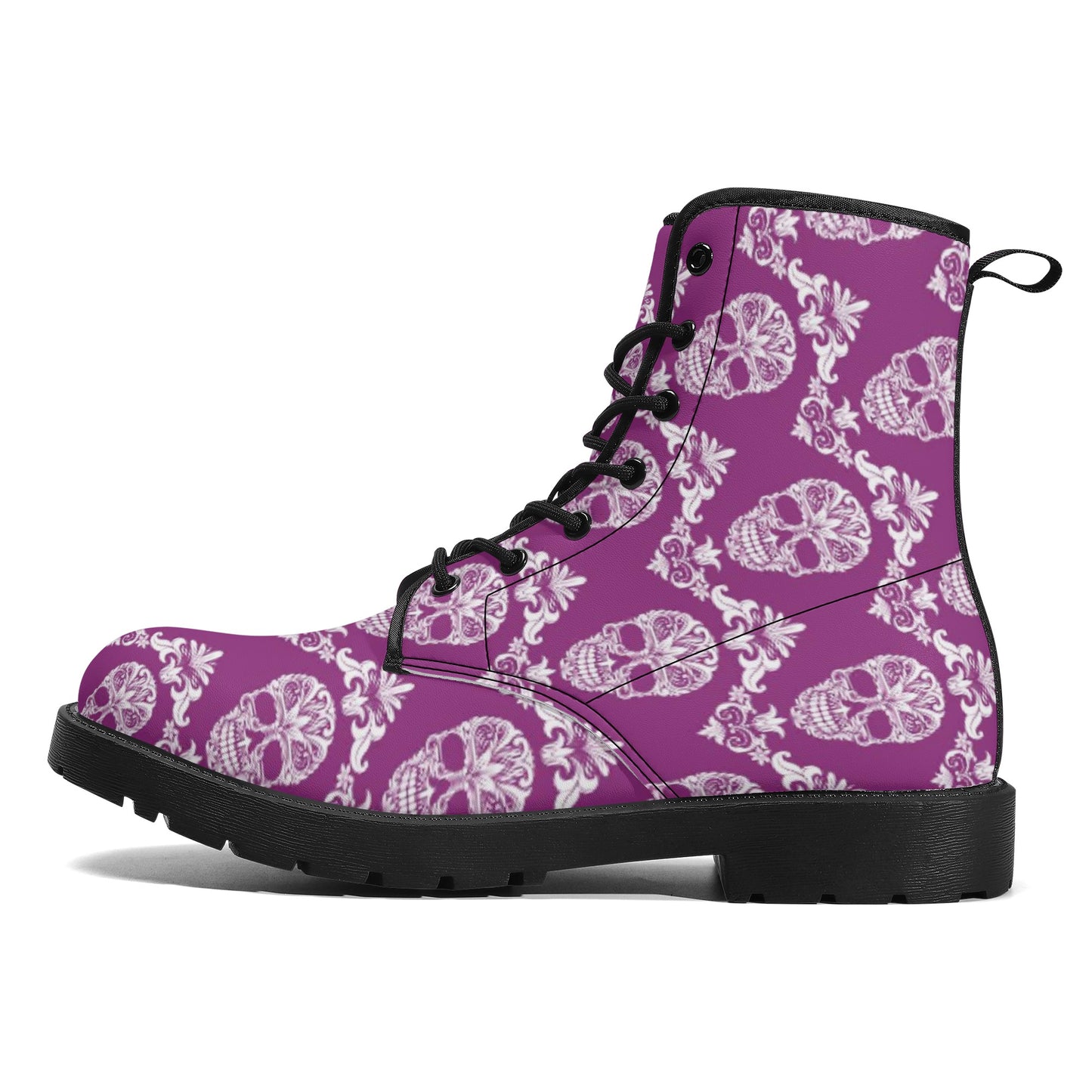 Day of the dead candy skull calaveras Men's Leather Boots