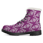 Day of the dead candy skull calaveras Men's Faux Fur Leather Boots