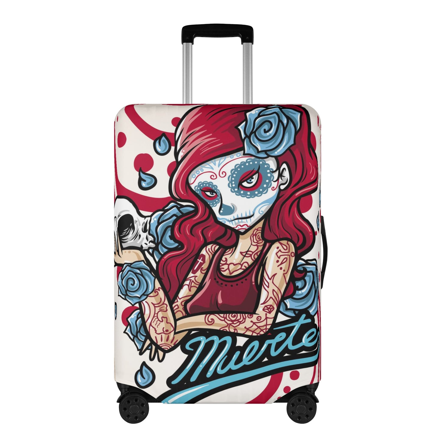 Sugar skull girl Polyester Luggage Cover