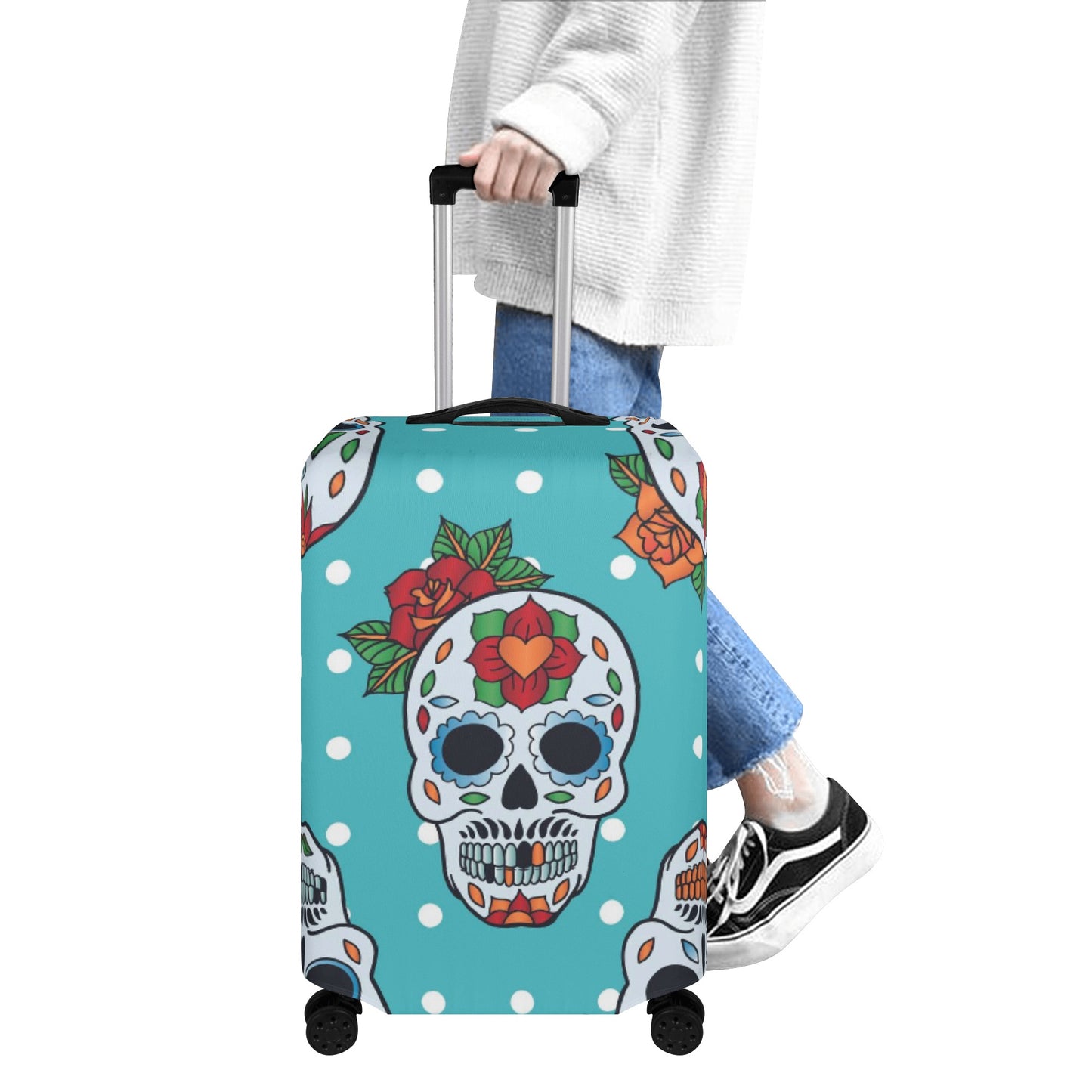 Dia de los muertos skull Polyester Luggage Cover