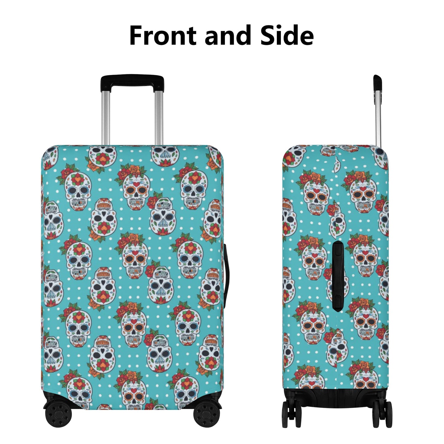 Floral skull pattern Polyester Luggage Cover