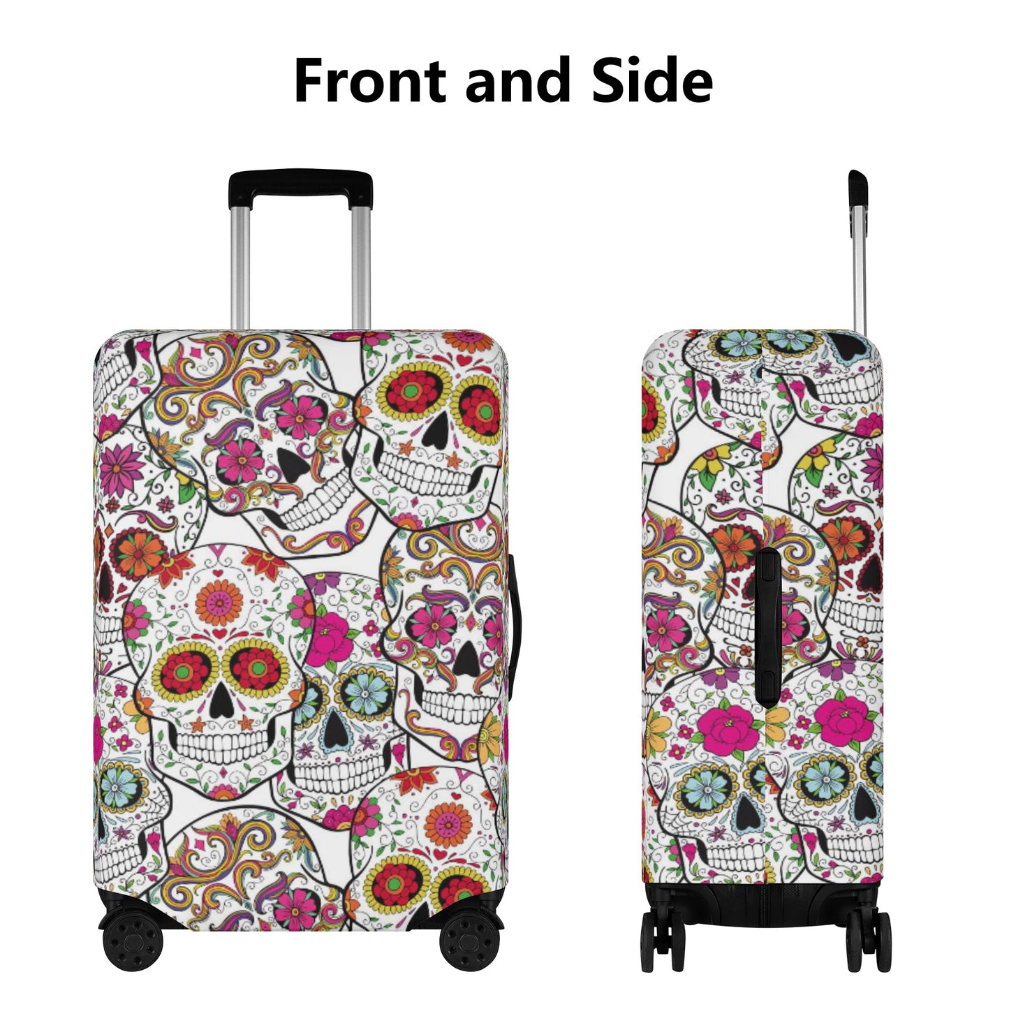 Sugar skull skeleton day of the dead Polyester Luggage Cover