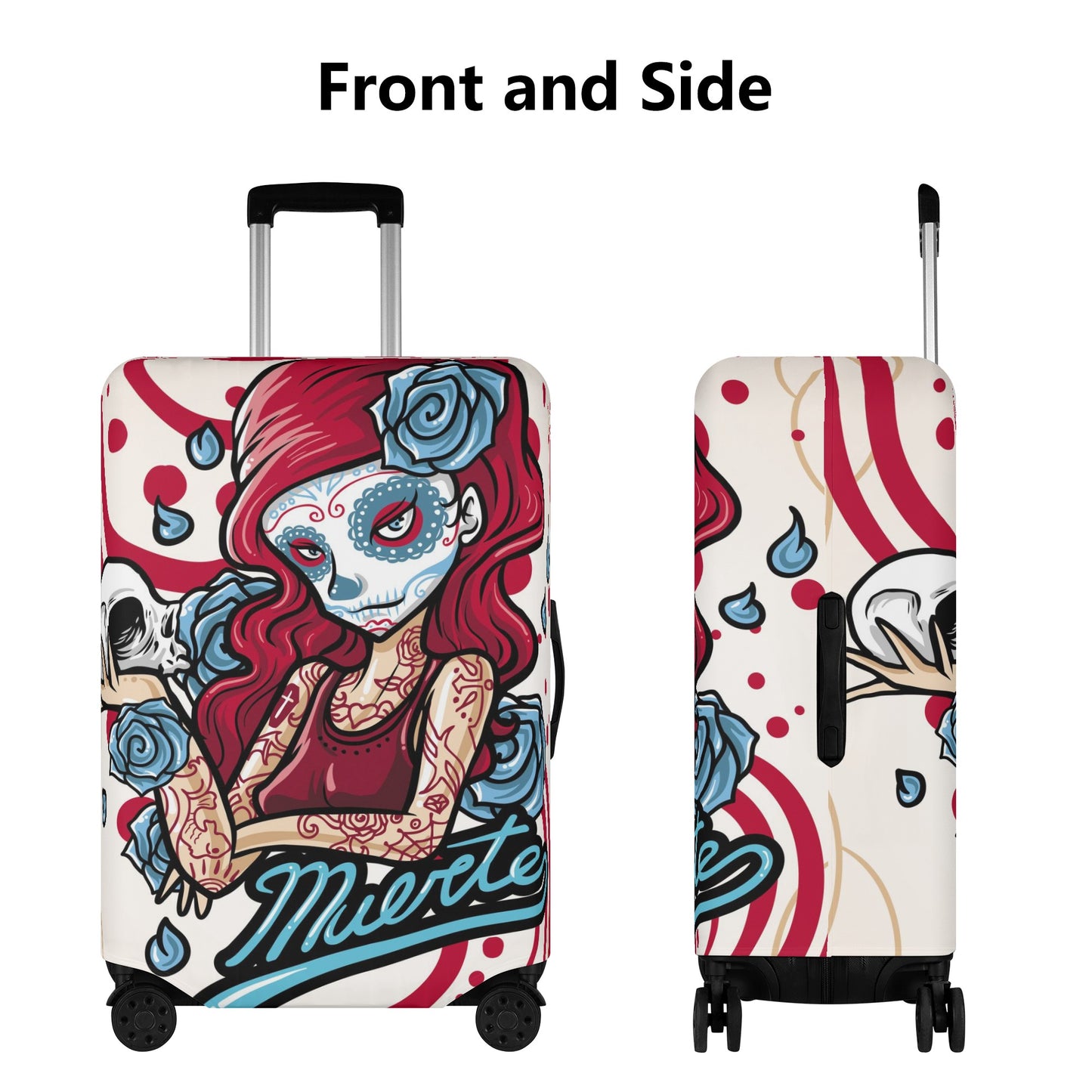 Sugar skull girl Polyester Luggage Cover