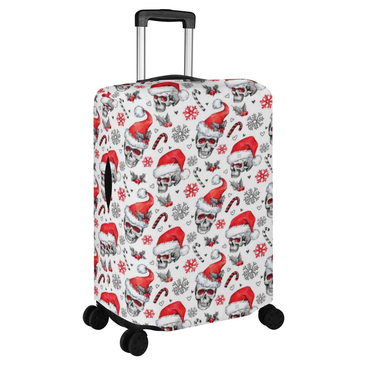 Santa claus skull Sugar skull halloween candy skullPolyester Luggage Cover