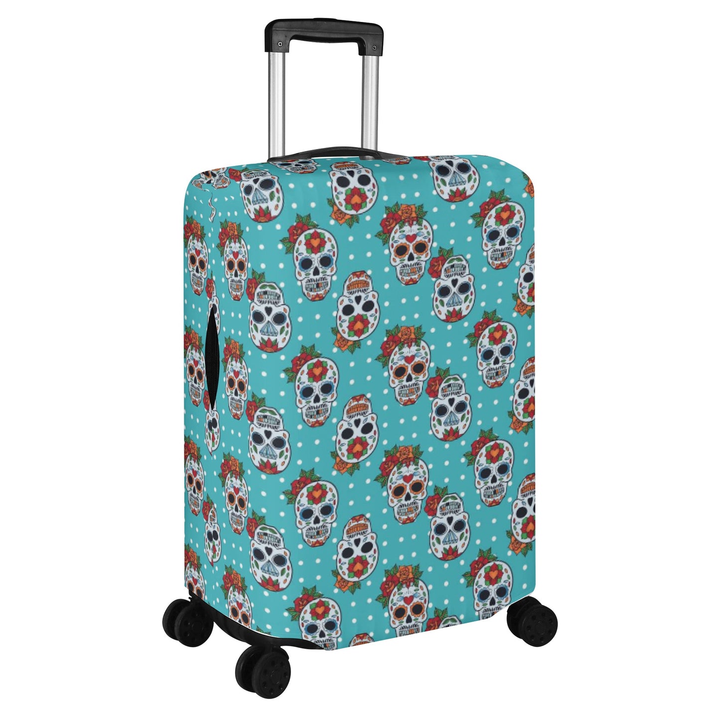 Floral skull pattern Polyester Luggage Cover