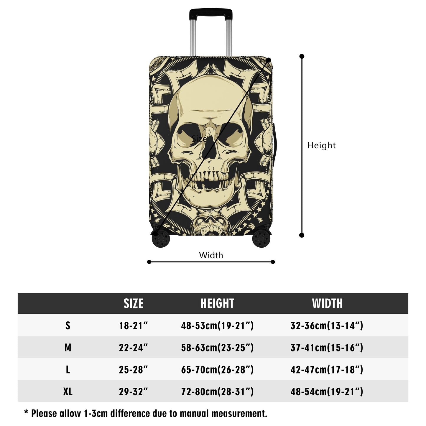 Gothic Grim reaper skull Halloween pattern Polyester Luggage Cover