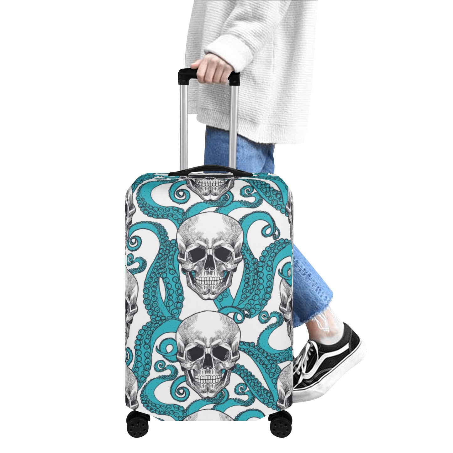 Gothic Halloween skeleton skull Day of the dead candy skull gothic Polyester Luggage Cover