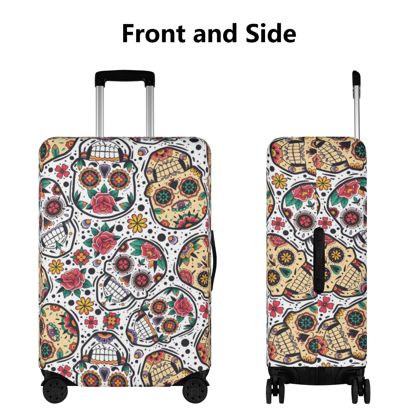 Flaming skull halloween Day of the dead gothic skull Polyester Luggage Cover